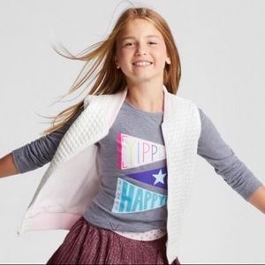 Girls Cat & Jack White and Pink Vest. Size M(7/8)